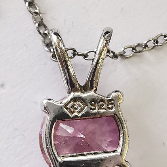 Pink Crystal Ring and Necklace Set - 925- size 7 1/4. - Picture 9 of 13